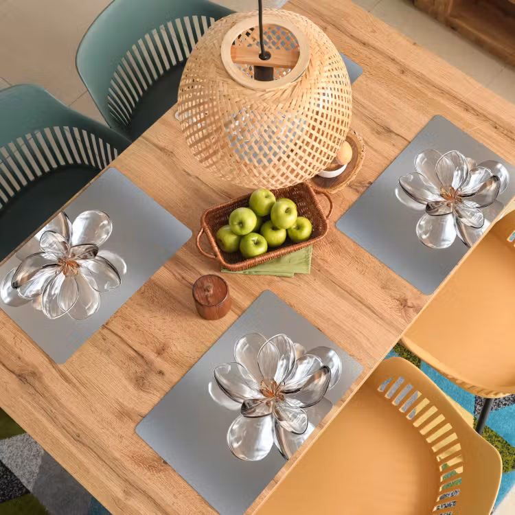 Placemat vinyl - Bloem - Glazen - Doorzichtig — 3
