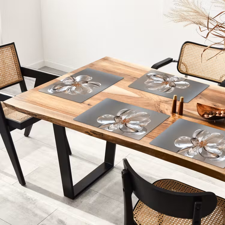 Placemat vinyl - Bloem - Glazen - Doorzichtig — 4