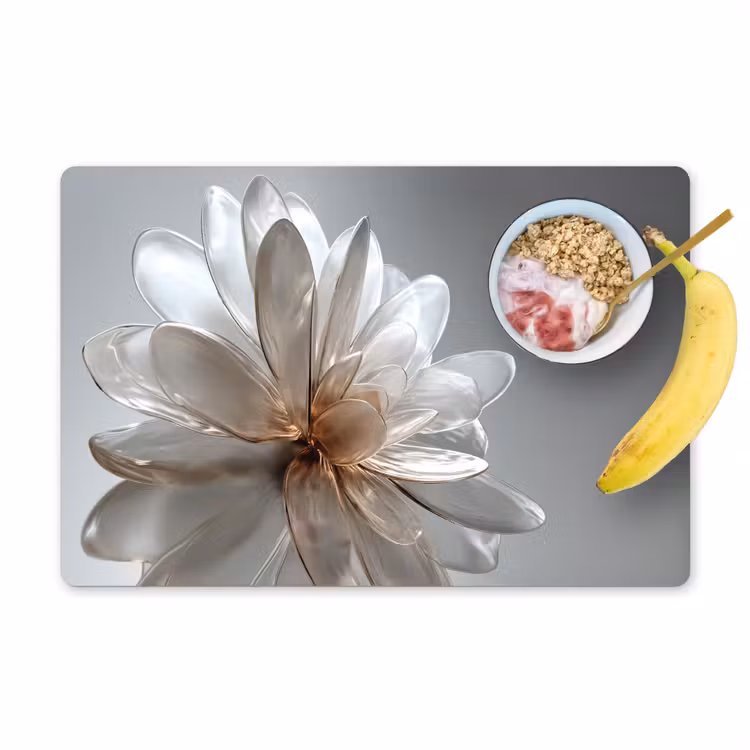 Placemat vinyl - Bloem - Wit - Neutraal — 1