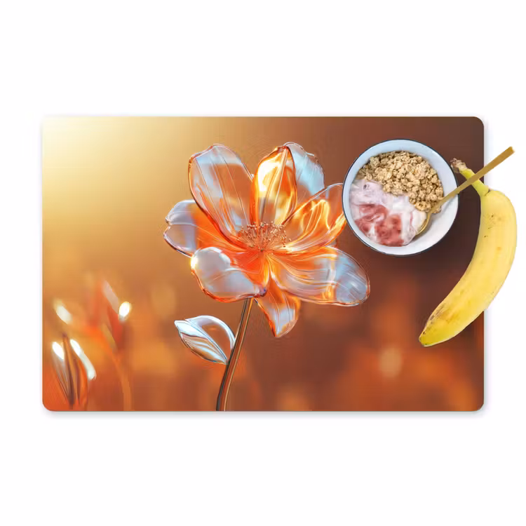Placemat vinyl - Glazen - Bloem - Zonlicht — 1