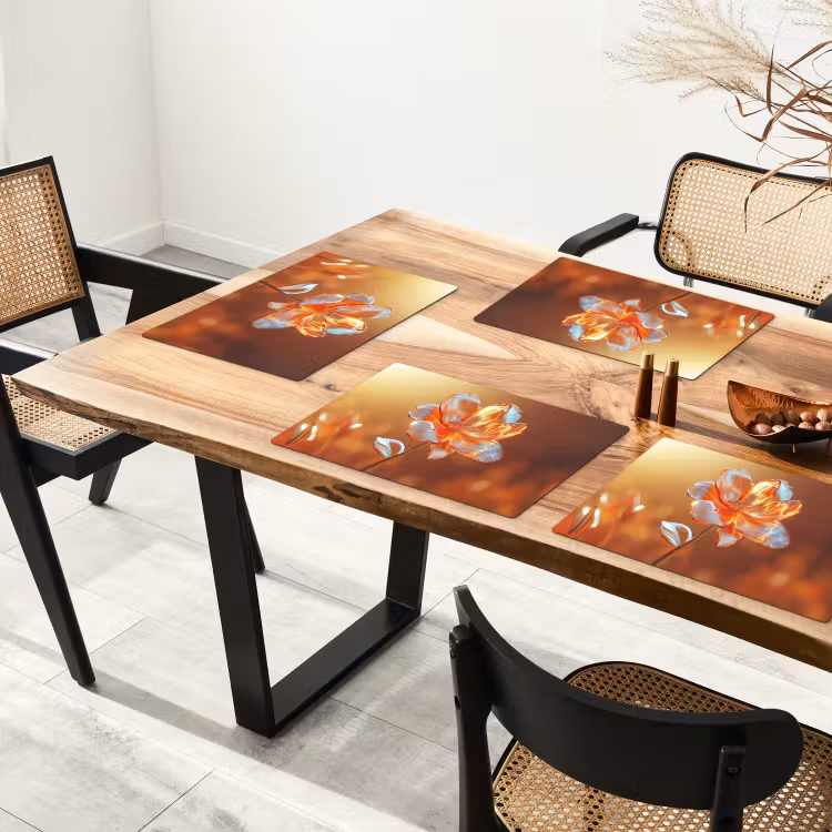 Placemat vinyl - Glazen - Bloem - Zonlicht — 4