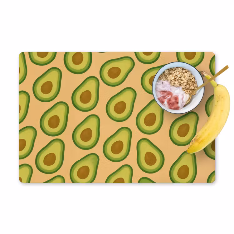 Placemat vinyl - Avocado - Patroon - Groen - Pit — 1