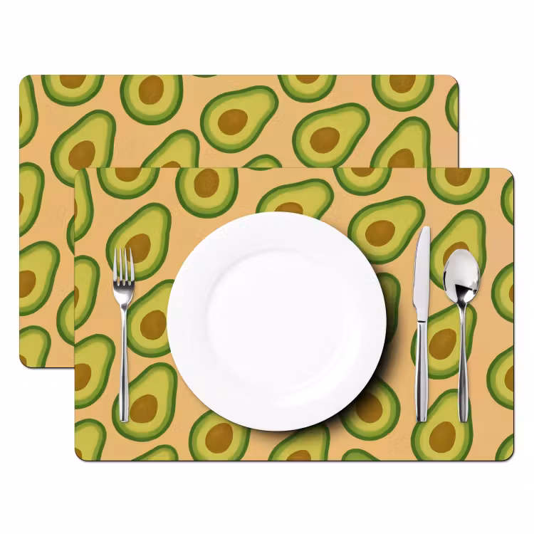 Placemat vinyl - Avocado - Patroon - Groen - Pit — 2