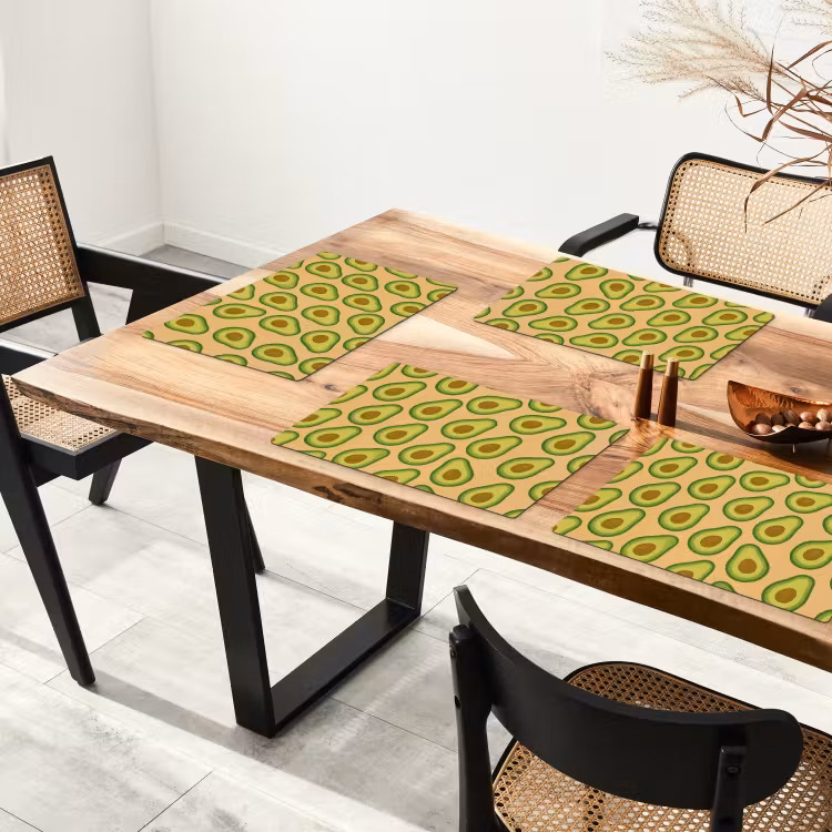 Placemat vinyl - Avocado - Patroon - Groen - Pit — 4