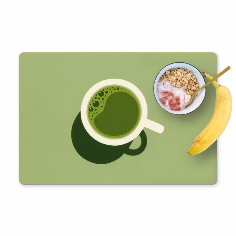 Placemat vinyl - Minimalistisch - Kopjes - Matcha -Groen — 1