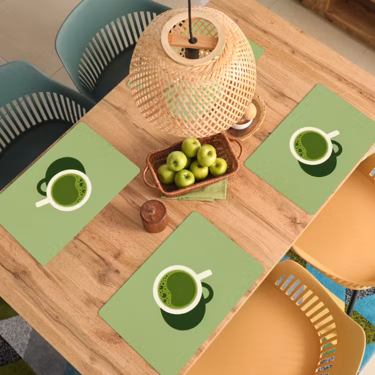 Placemat vinyl - Minimalistisch - Kopjes - Matcha -Groen — 3