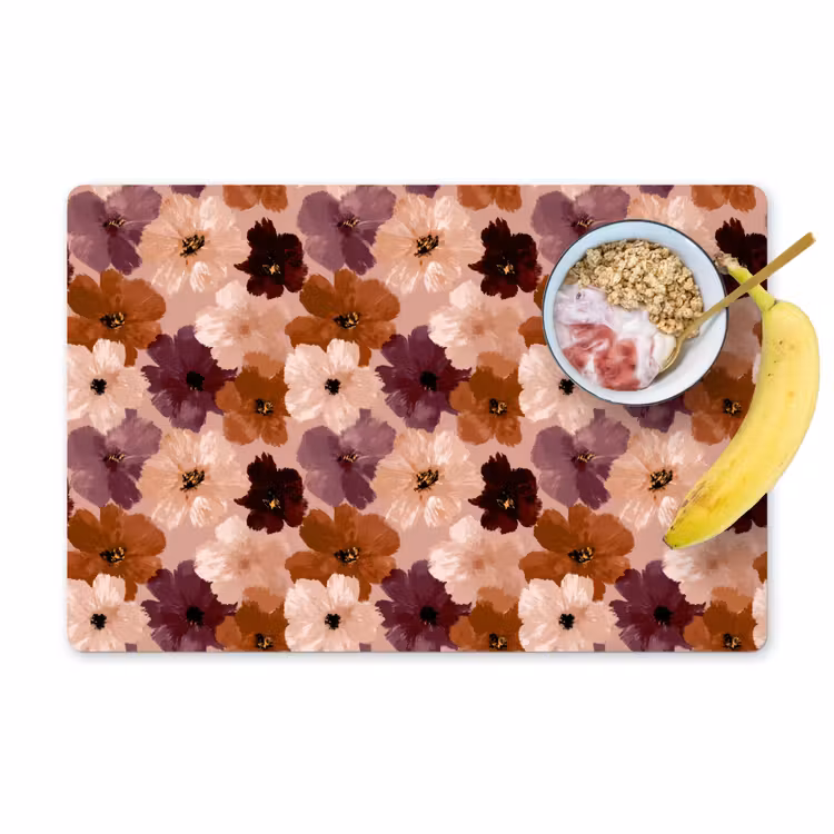 Placemat - 6 stuks - Bloemen - Abstract - Aardetinten — 1