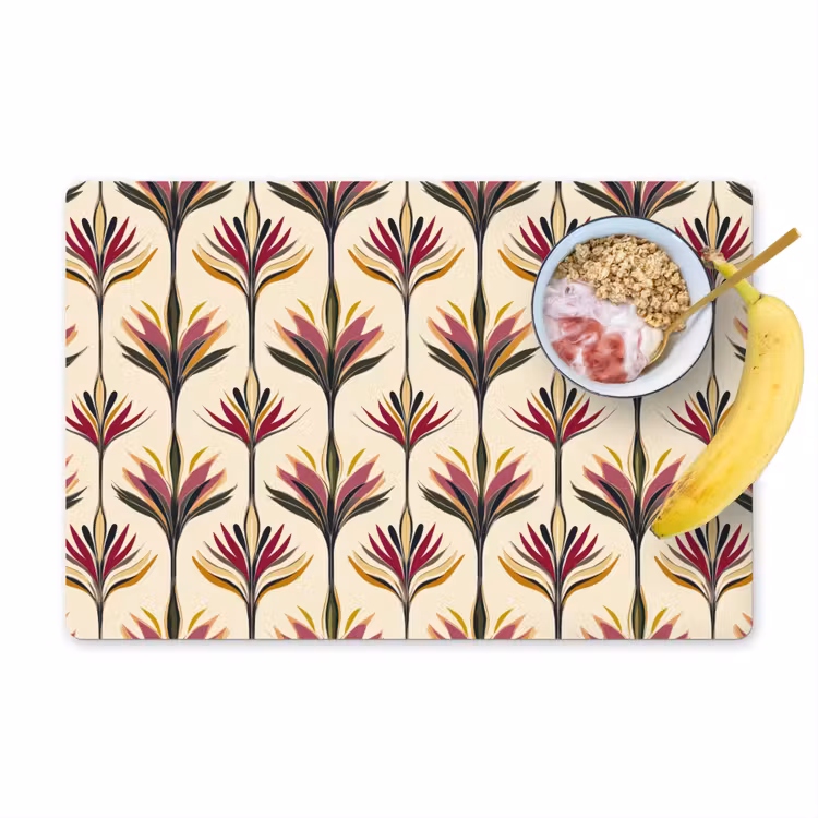Placemat - 6 stuks - Waaier - Motief - Kleurrijk — 1