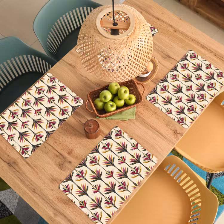 Placemat - 6 stuks - Waaier - Motief - Kleurrijk — 3