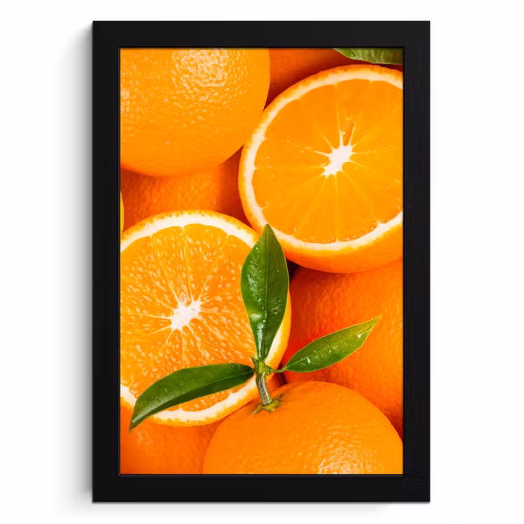 Poster met lijst - Sinaasappel Zonnestralen — 1