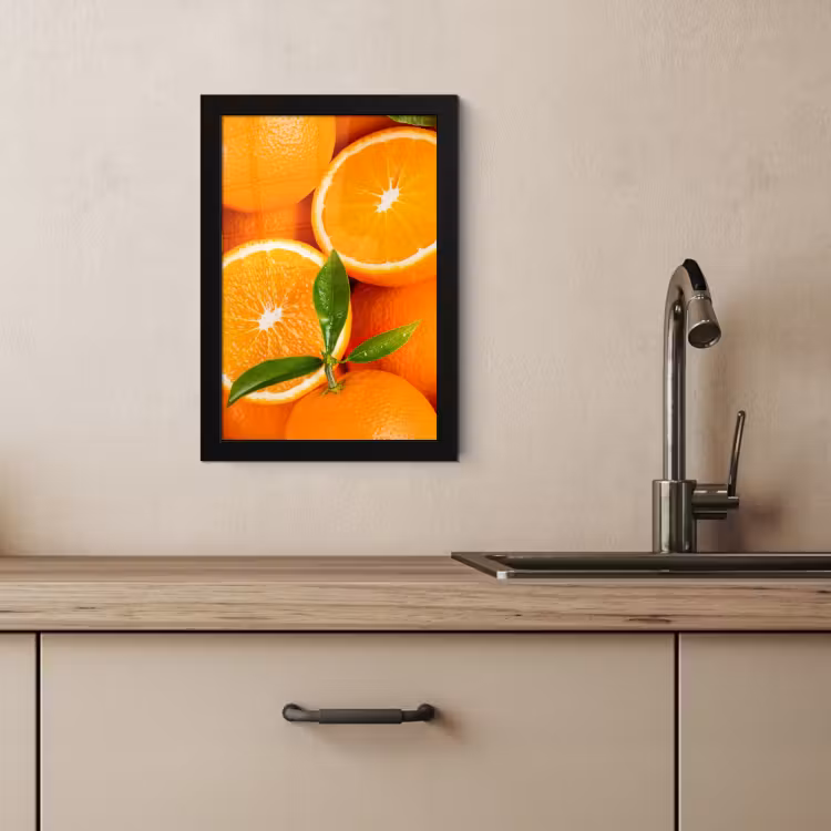 Poster met lijst - Sinaasappel Zonnestralen — 2
