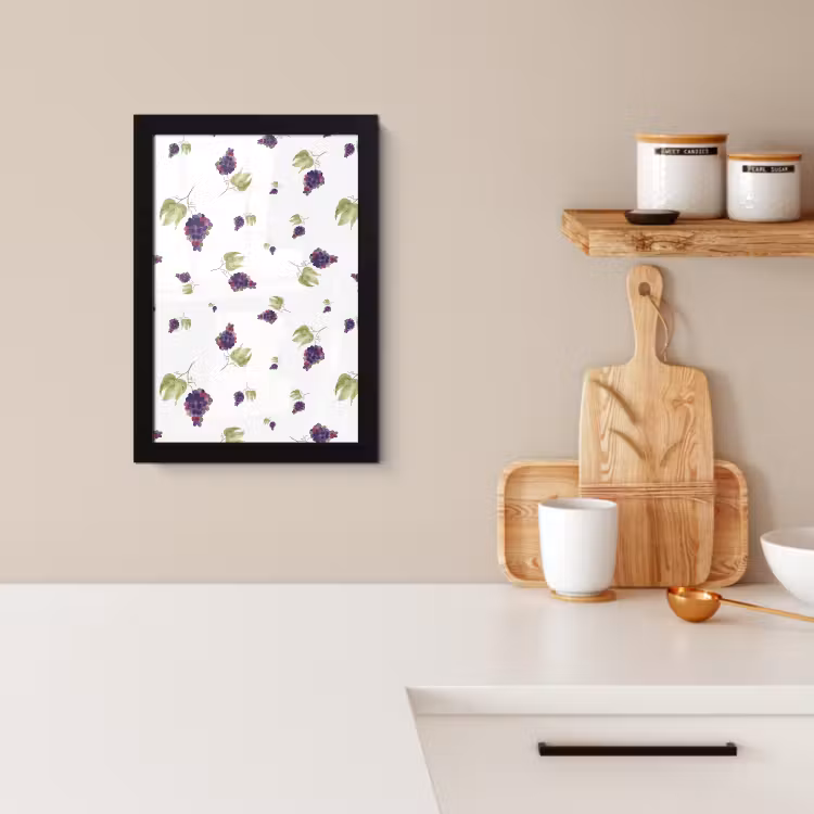 Poster met lijst - Wijnstok Patroon — 3