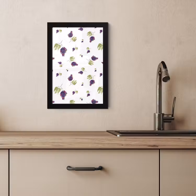 Poster met lijst - Wijnstok Patroon — 4