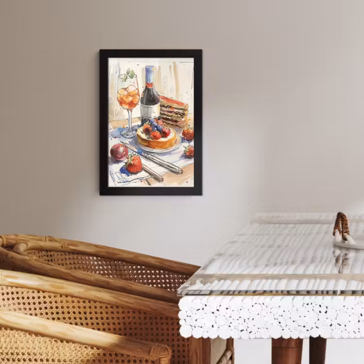 Poster met lijst - Proeverij in Aquarel — 3