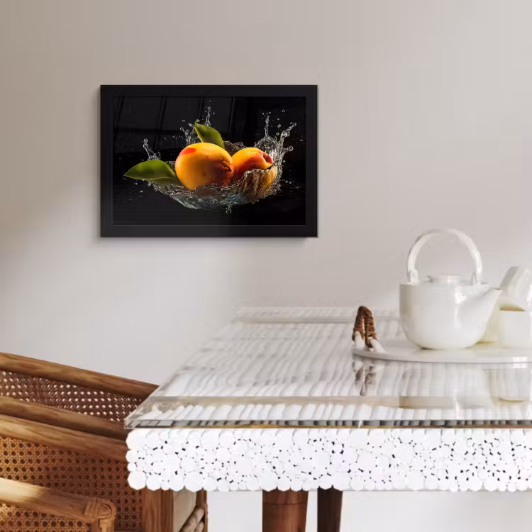 Poster met lijst - Mango - Fruit - Water - Zwart - Bladeren — 3