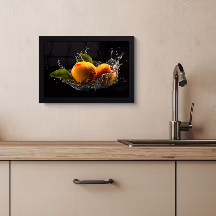 Poster met lijst - Mango - Fruit - Water - Zwart - Bladeren — 4