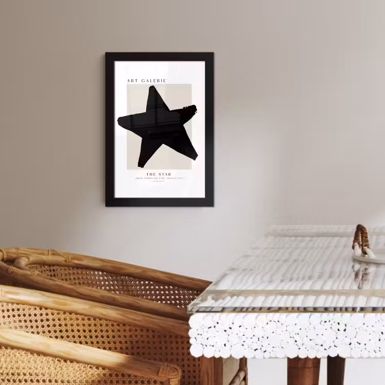 Poster met lijst - Sterren - Zwart - Kerstmis - Feestdagen — 2