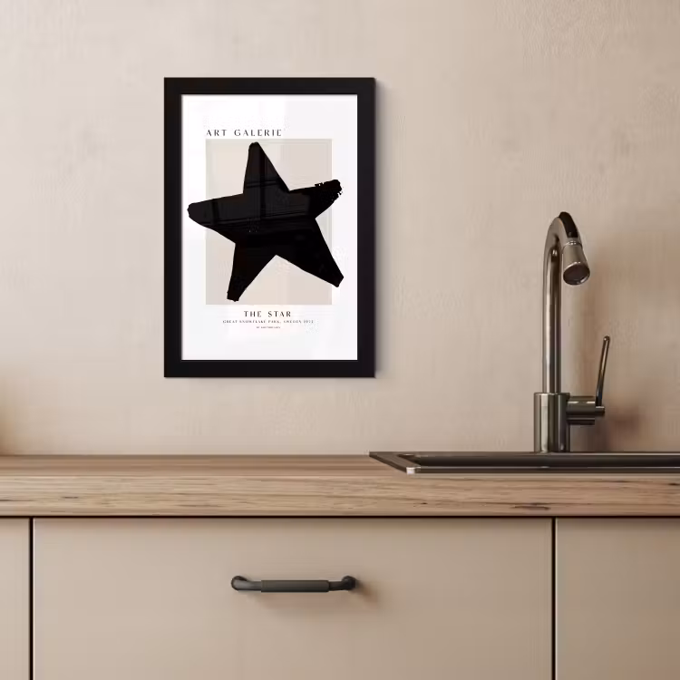 Poster met lijst - Sterren - Zwart - Kerstmis - Feestdagen — 3