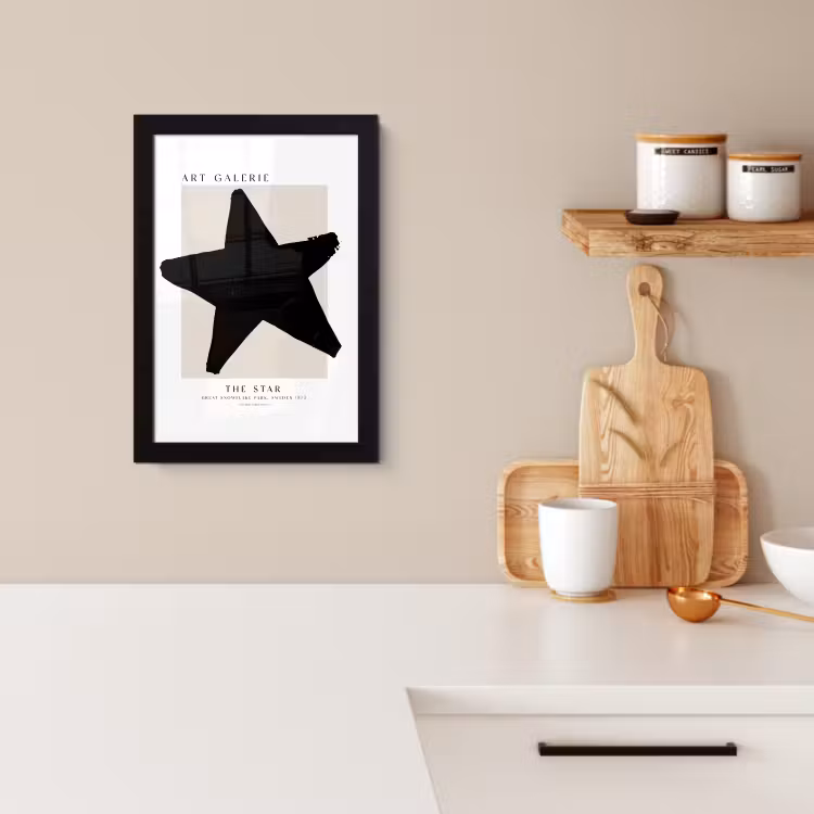 Poster met lijst - Sterren - Zwart - Kerstmis - Feestdagen — 4