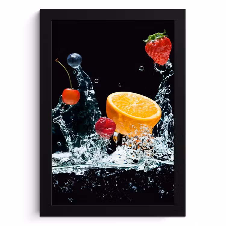 Poster met lijst - Vruchten Watervalexplosie — 1