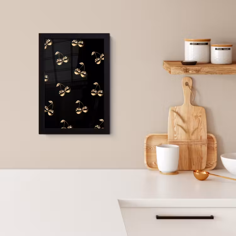 Poster met lijst - Patroon - Kersen - Goud - Chrome — 2