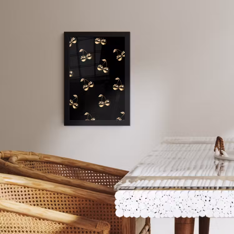Poster met lijst - Patroon - Kersen - Goud - Chrome — 3