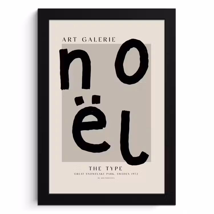 Poster met lijst - Quotes - Noël - Zwart - Beige - Kerst — 1