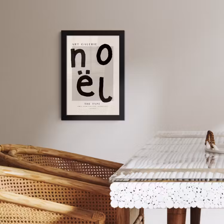 Poster met lijst - Quotes - Noël - Zwart - Beige - Kerst — 2