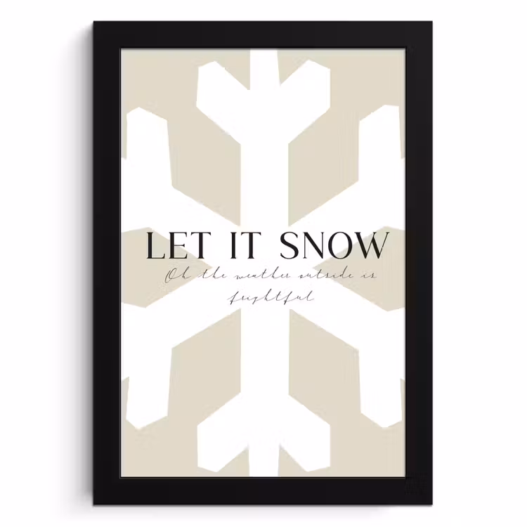 Poster met lijst - Sneeuw - Japandi - Winter - Decoratie — 1
