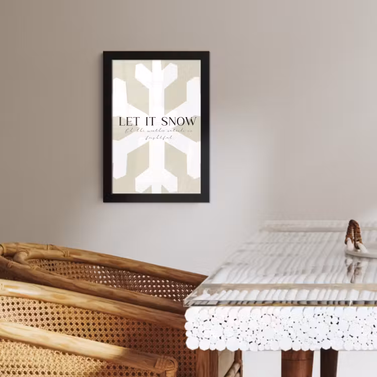 Poster met lijst - Sneeuw - Japandi - Winter - Decoratie — 3