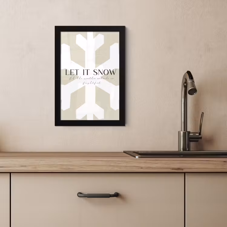 Poster met lijst - Sneeuw - Japandi - Winter - Decoratie — 4