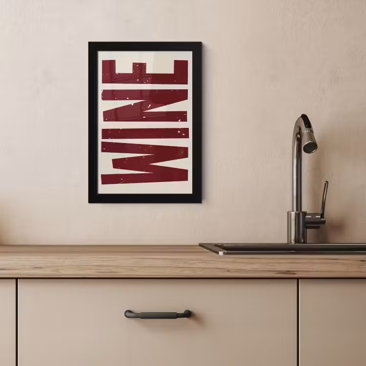 Poster met lijst - Wine - Red - Decoratie - Japandi — 3