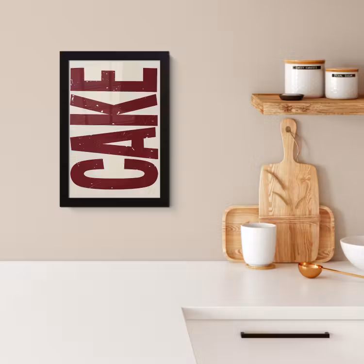Poster met lijst - Red - Cake - Decoratie - Eten — 2
