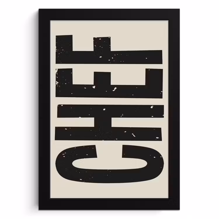 Poster met lijst - Vintage - Chef - Japandi - Zwart — 1