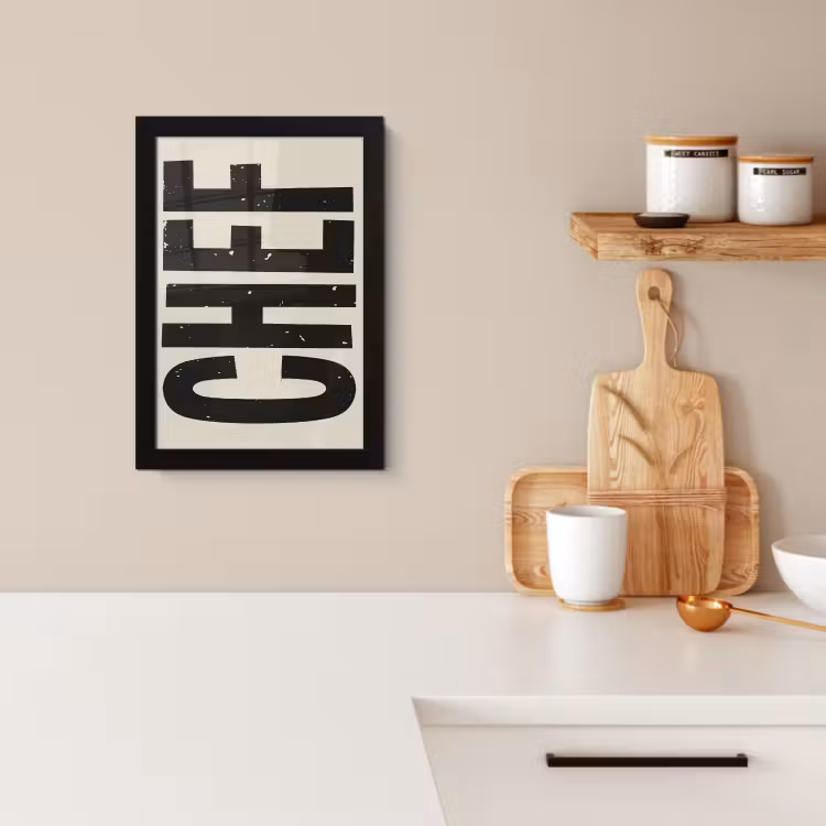 Poster met lijst - Vintage - Chef - Japandi - Zwart — 3