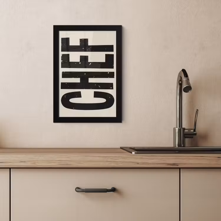 Poster met lijst - Vintage - Chef - Japandi - Zwart — 4