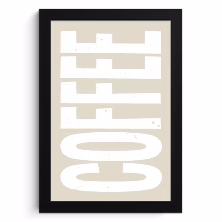 Poster met lijst - Wit - Koffie - Vintage - Decoratie — 1