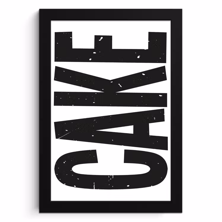 Poster met lijst - Zwart - Cake - Eten - Decoratie — 1