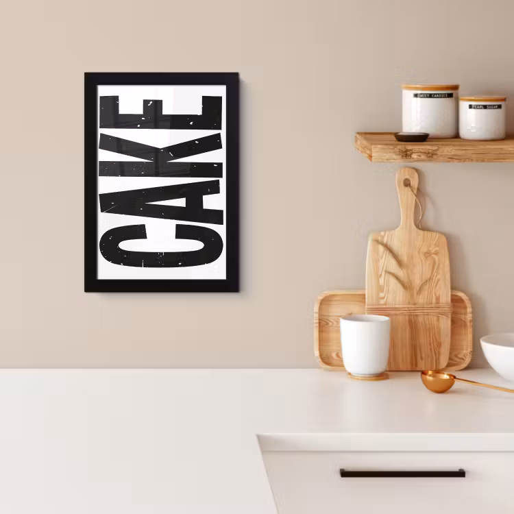 Poster met lijst - Zwart - Cake - Eten - Decoratie — 2