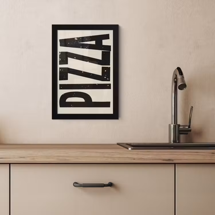Poster met lijst - Pizza - Decoratie - Japandi - Vintage — 2