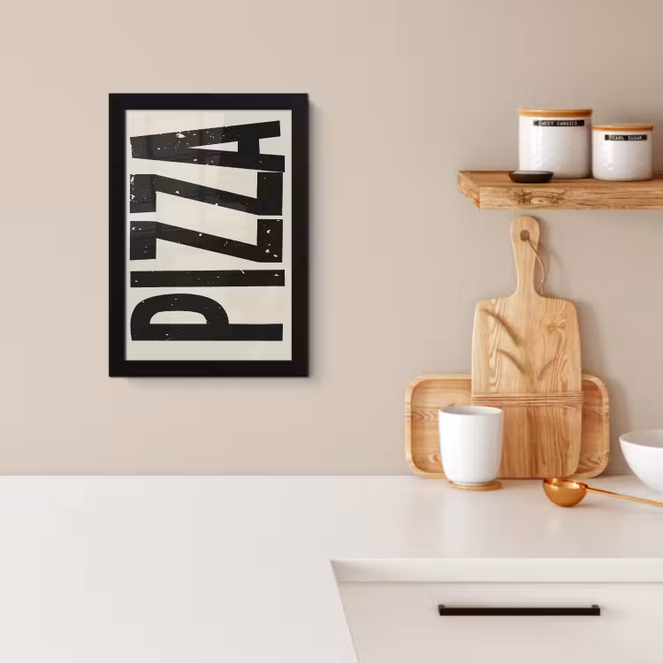 Poster met lijst - Pizza - Decoratie - Japandi - Vintage — 4