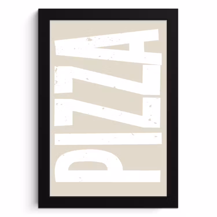Poster met lijst - Pizza - Decoratie - Japandi - Wit — 1