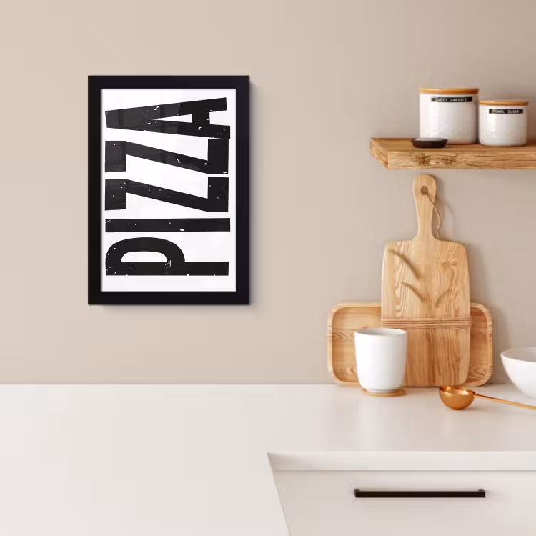 Poster met lijst - Pizza - Japandi - Decoratie - Vintage — 2