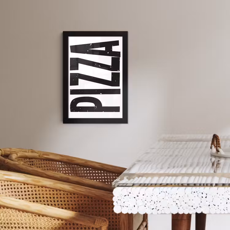 Poster met lijst - Pizza - Japandi - Decoratie - Vintage — 3