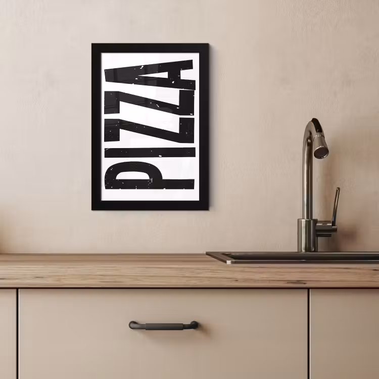 Poster met lijst - Pizza - Japandi - Decoratie - Vintage — 4