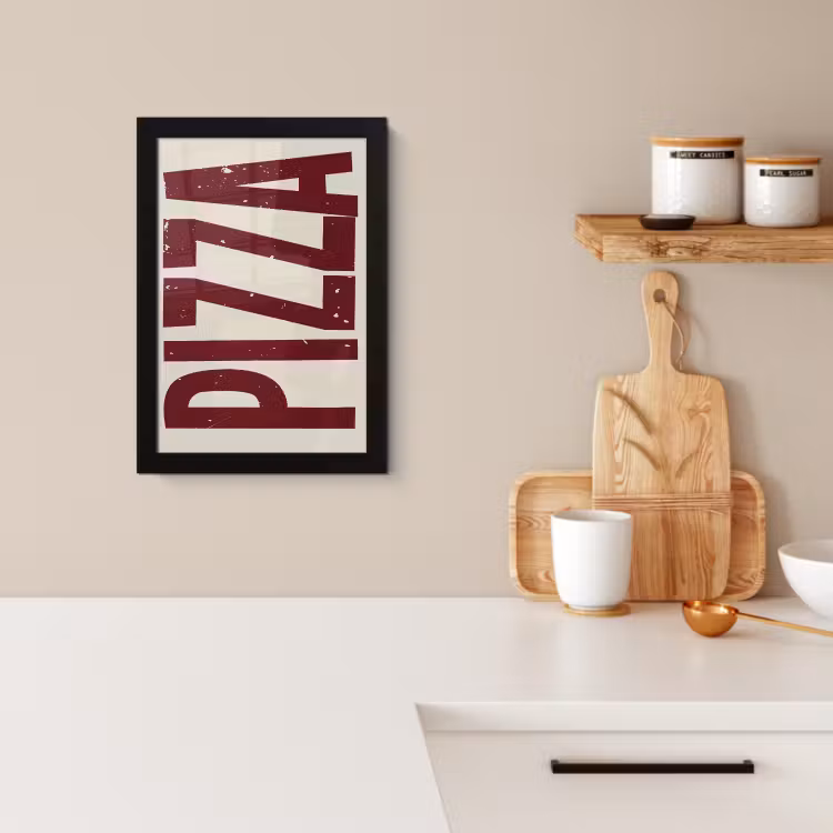 Poster met lijst - Pizza - Vintage - Decoratie - Japandi — 2