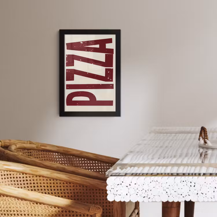 Poster met lijst - Pizza - Vintage - Decoratie - Japandi — 3