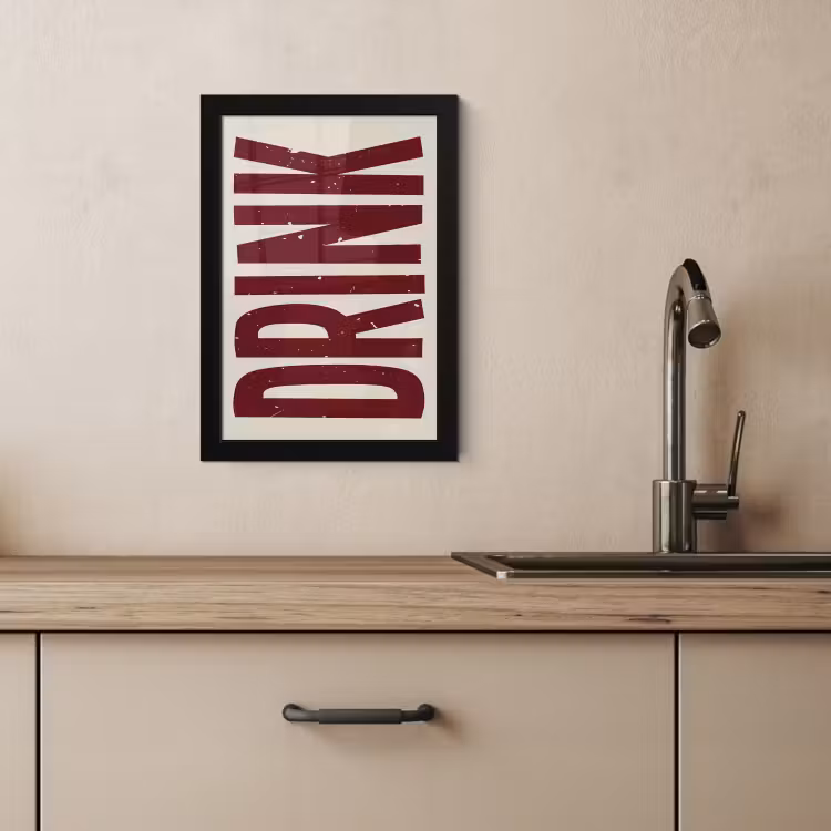 Poster met lijst - Rood - Vintage - Decoratie - Japandi — 4