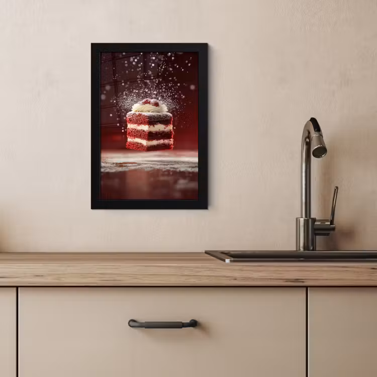 Poster met lijst - Rode - Velvet - Taart - Eten — 2