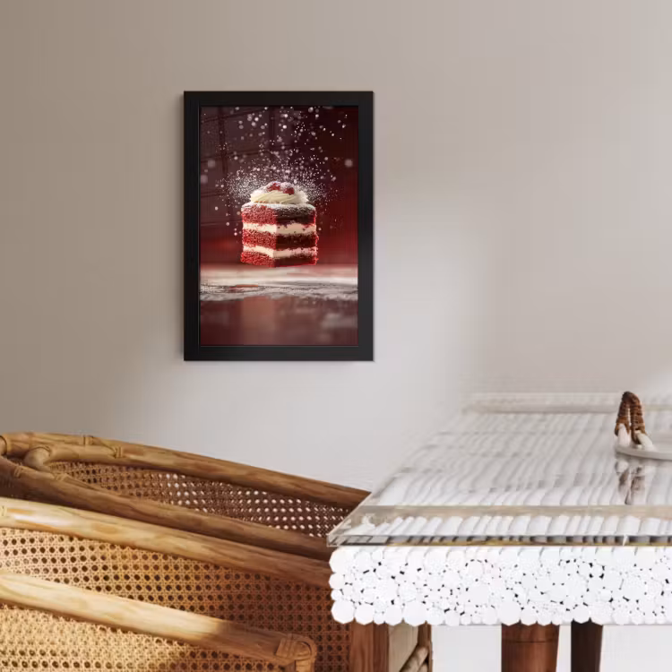 Poster met lijst - Rode - Velvet - Taart - Eten — 3